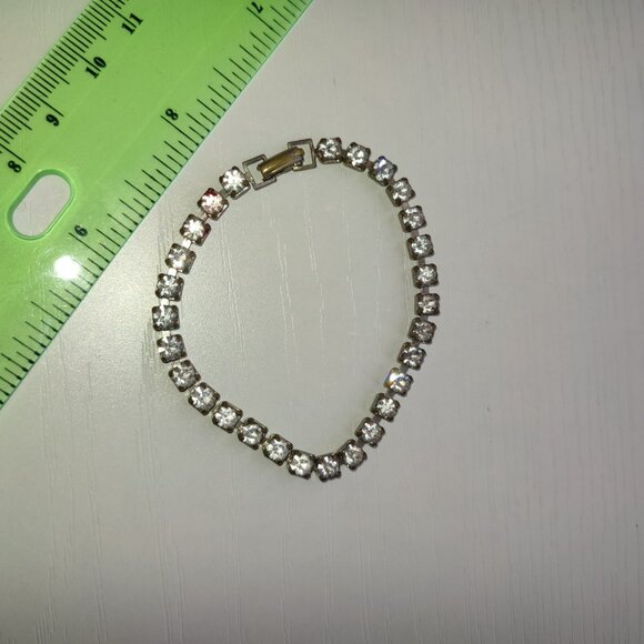 Vintage Bracelet Glass Zirconia small hand wrist - Picture 4 of 10